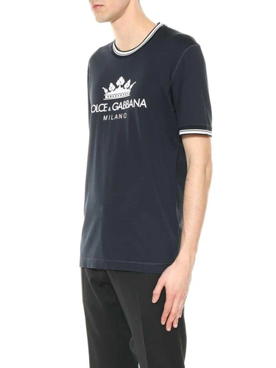 Shop Dolce & Gabbana Black And White T-shirt From Dolce E Gabbana In Blu