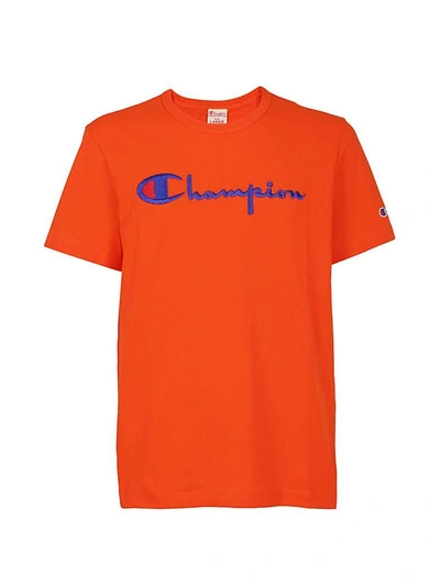 Shop Champion Logo Print T-shirt In Orange