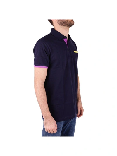 Shop Trussardi Cotton Polo Shirt In Dark Blue