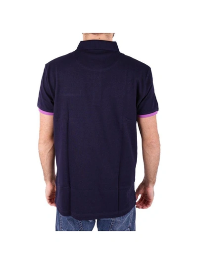 Shop Trussardi Cotton Polo Shirt In Dark Blue