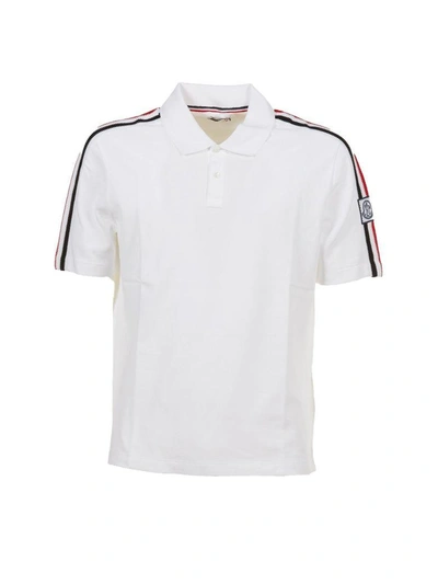 Shop Moncler Casual Button Polo Shirt In Bianco Rosso Blu