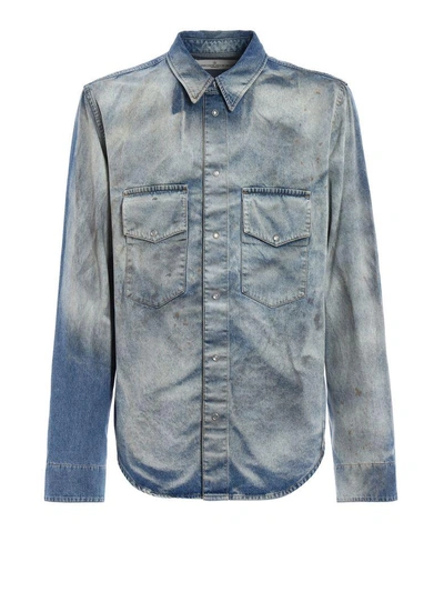 Shop Golden Goose Rowdy Shirt In Light Blue Western