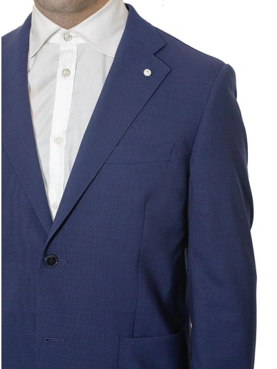Shop Luigi Bianchi Mantova Lubiam - Single-breasted Jacket With Two Buttons In Blue