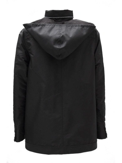 Shop Rick Owens Black Windbreaker Jacket Oversized Fit. In Nero