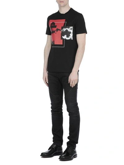 Shop Neil Barrett Cotton T-shirt In Black-red