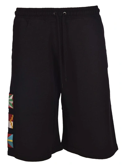 Shop Marcelo Burlon County Of Milan Flags Shorts In Black Multicolor