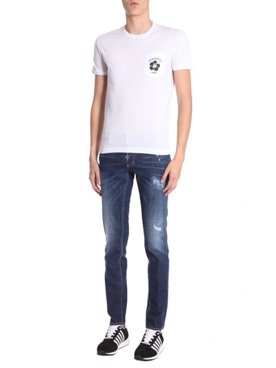 Shop Dsquared2 Round Collar T-shirt In Bianco