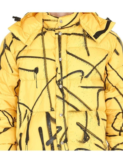 Shop Adaptation Puffer Graffiti Down Jacket In Yellow