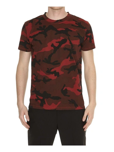 Shop Valentino Camouflage T-shirt In Multicolor