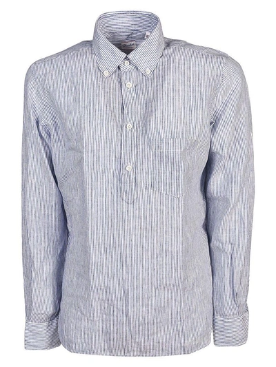 Shop Glanshirt Striped Shirt In Bianco Blu