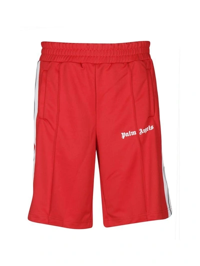 Shop Palm Angels Logo Track Shorts In Red