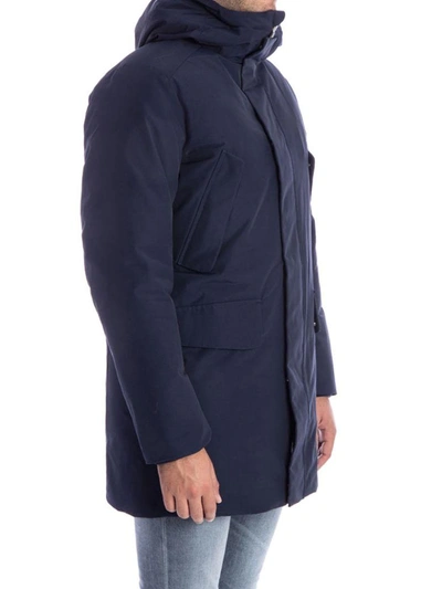 Shop Save The Duck Coat In Navy Blue