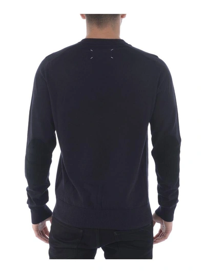 Shop Maison Margiela V-neck Sweater In Blu Scuro