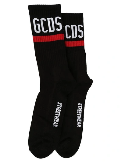 Gcds Printed Logo Socks In Black
