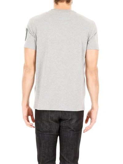 Shop Valentino Jersey T-shirt With Embroidered Logo In Grigio Melange (grey)