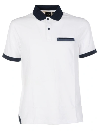 Shop Armani Collezioni Circle Logo Polo Shirt In 1100white