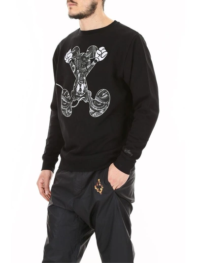 Shop Marcelo Burlon County Of Milan Mickey Mouse Jump Sweatshirt In Black Multi|nero