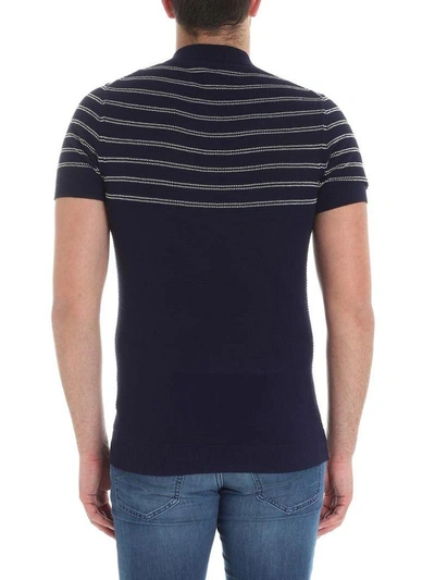Shop Jeordies Striped Polo Shirt In Blue