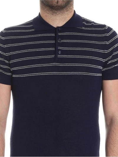 Shop Jeordies Striped Polo Shirt In Blue