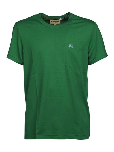 Shop Burberry Embroidered T-shirt In Verde