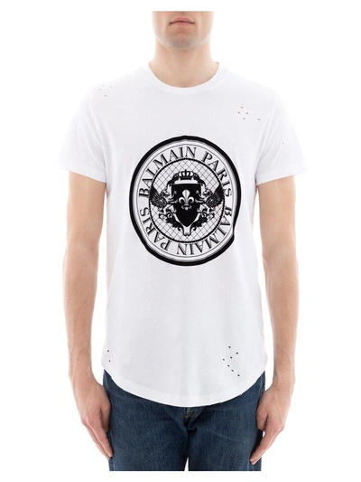 Shop Balmain White Cotton T-shirt