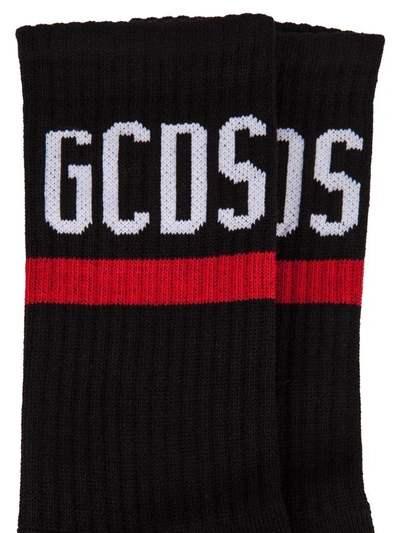 Gcds Printed Logo Socks In Nero