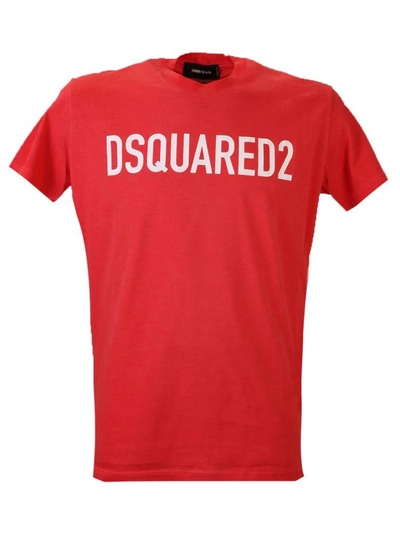 Shop Dsquared2 Red Logo Print T-shirt