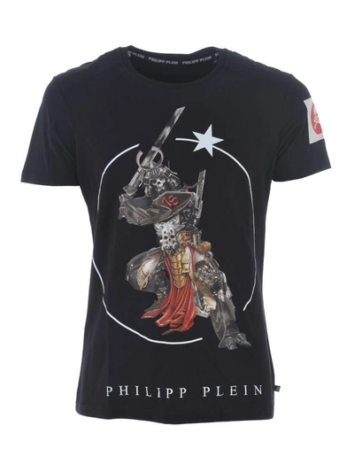 Shop Philipp Plein Skull Samurai Print T-shirt In Nero