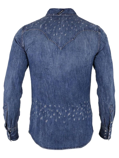 Shop Dolce & Gabbana Blue Logo Shirt