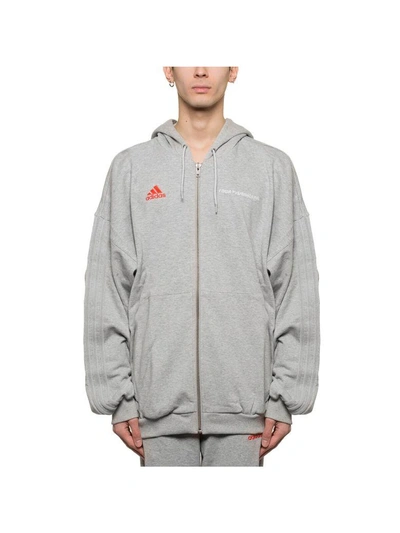 Gosha Rubchinskiy X Adidas Logo Embroidered Hoodie In Grey | ModeSens