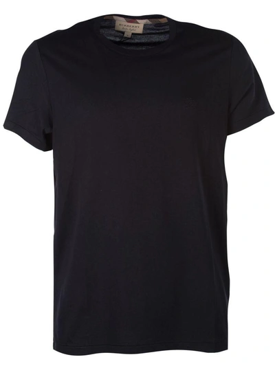 Shop Burberry Logo Embroidered T-shirt In Black