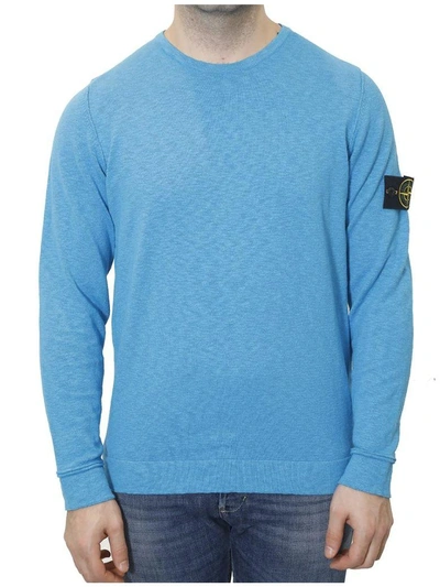 Shop Stone Island - Cotton Sweater In Light Blue