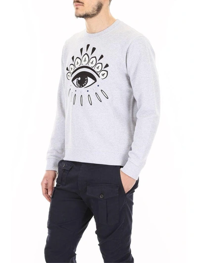 Shop Kenzo Eye Embroidery Sweatshirt In Gris Clairgrigio
