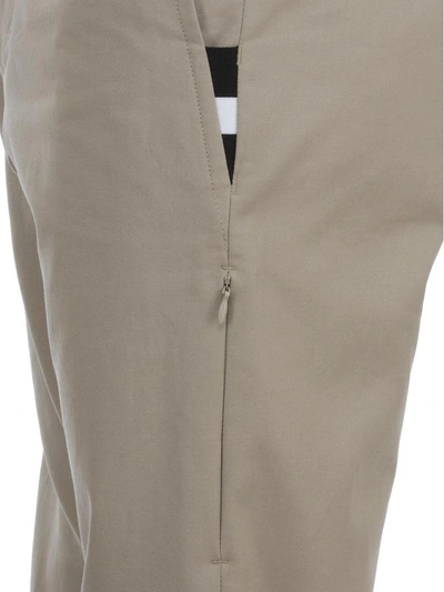 Shop Msgm Cotton Trousers In Beige