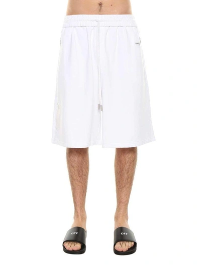 Shop Off-white Oversized Track Shorts In Bianco