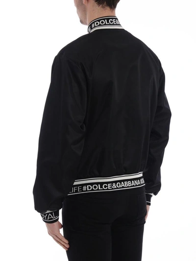 Shop Dolce & Gabbana #dglove Bomber Jacket In Nblack