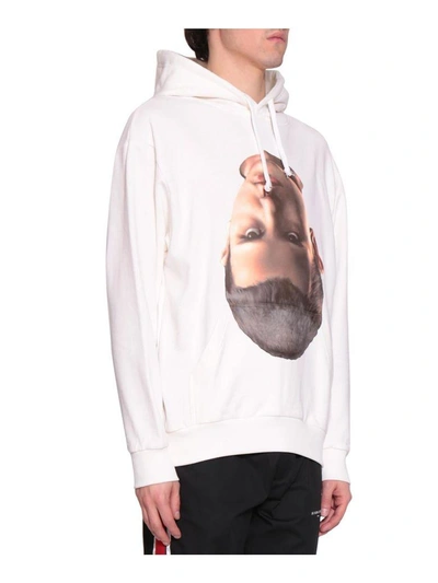 Shop Ih Nom Uh Nit Baby Face Cotton Hoodie In Bianco