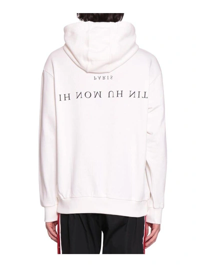 Shop Ih Nom Uh Nit Baby Face Cotton Hoodie In Bianco