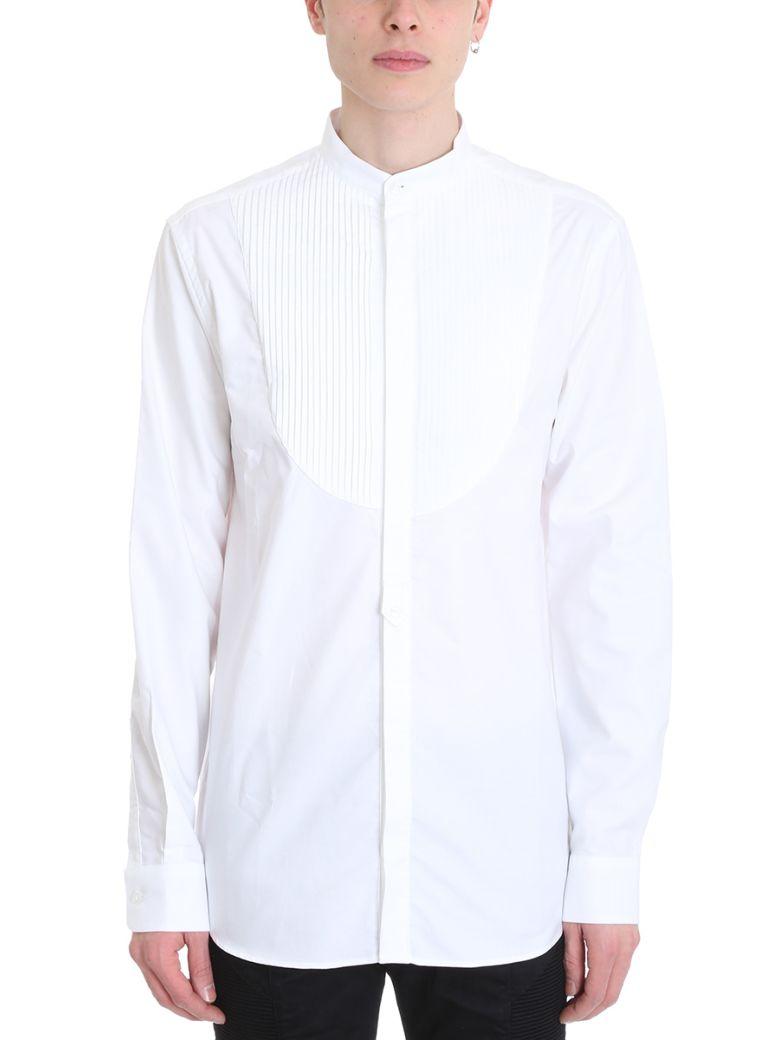 Pierre Balmain White Cotton Tuxedo Shirt | ModeSens