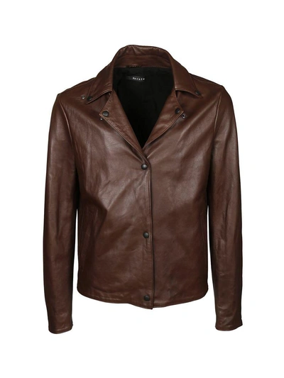 Shop Dacute Classic Leather Jacket In Brown