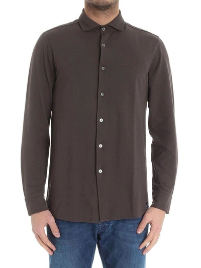 Shop Drumohr Shirt Polo Cotton In Brown