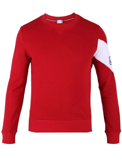 Shop Moncler Red Logo Sweatshirt