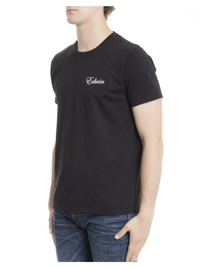 Shop Edwin Black Cotton T-shirt