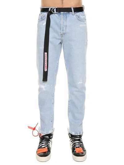 Shop Off-white Low Crotch 5 Pockets Jeans In Denim