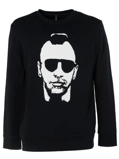 Shop Neil Barrett Face Print Sweatshirt In 524blackwhite