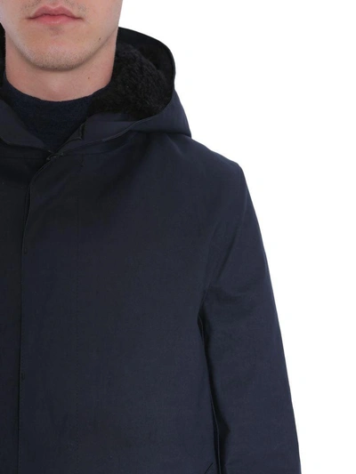 Shop Mackintosh Hooded Mac In Blu