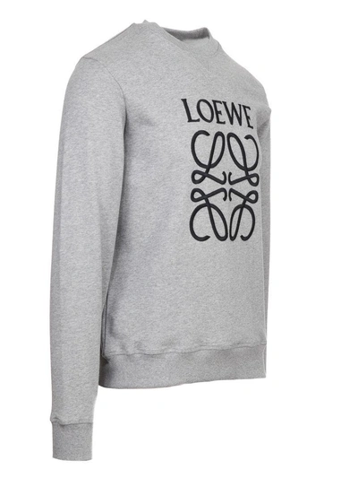 Shop Loewe Anagram Print Sweatshirt In Grey