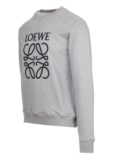 Shop Loewe Anagram Print Sweatshirt In Grey