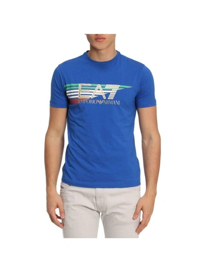 Shop Ea7 T-shirt T-shirt Men  In Gnawed Blue