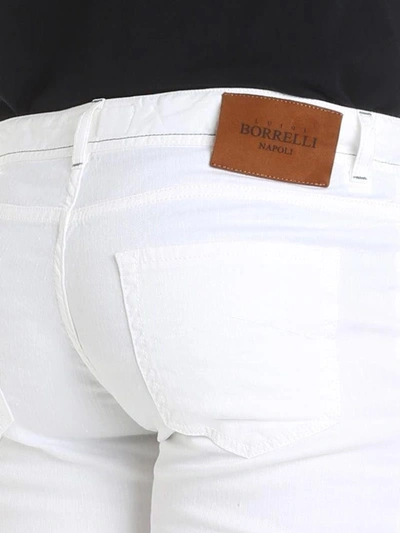 Shop Luigi Borrelli Classic Trousers In White